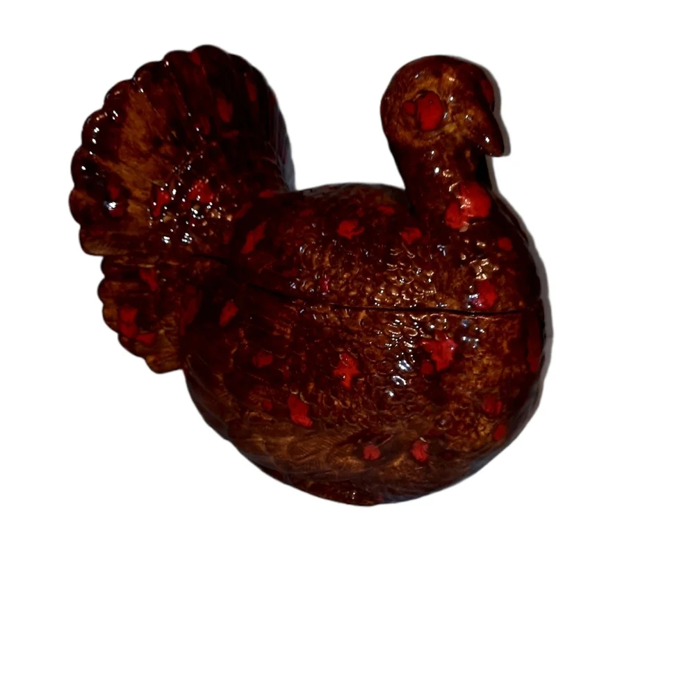 Vintage Ceramic Turkey Platter Candy Dish Condimen